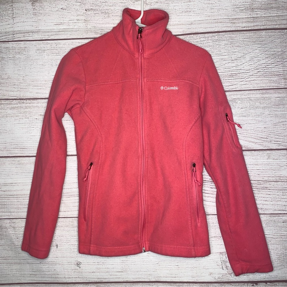 Columbia women’s pink fleece full zip up